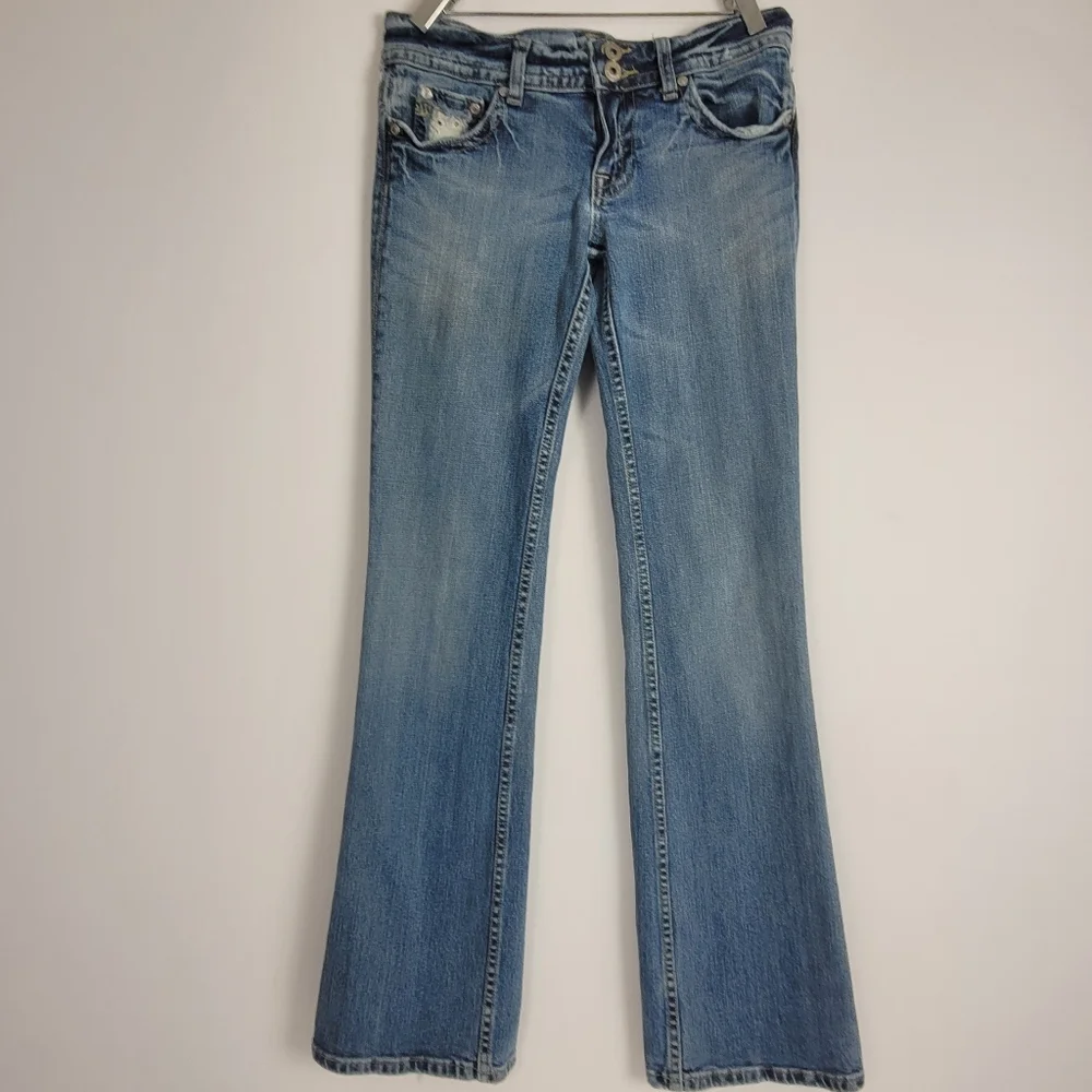 Miss Me Rare Hard To Find *White Eyelet Bootcut Jeans Size 27